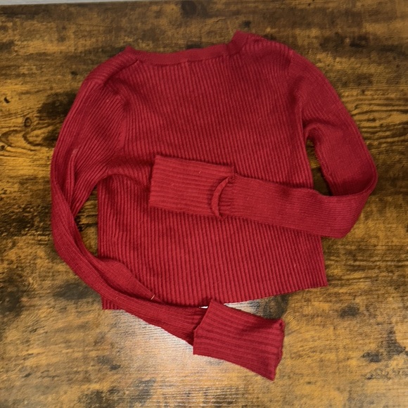Forever 21 Raspberry Ribbed Cropped Sweater Size Small - Picture 4 of 4